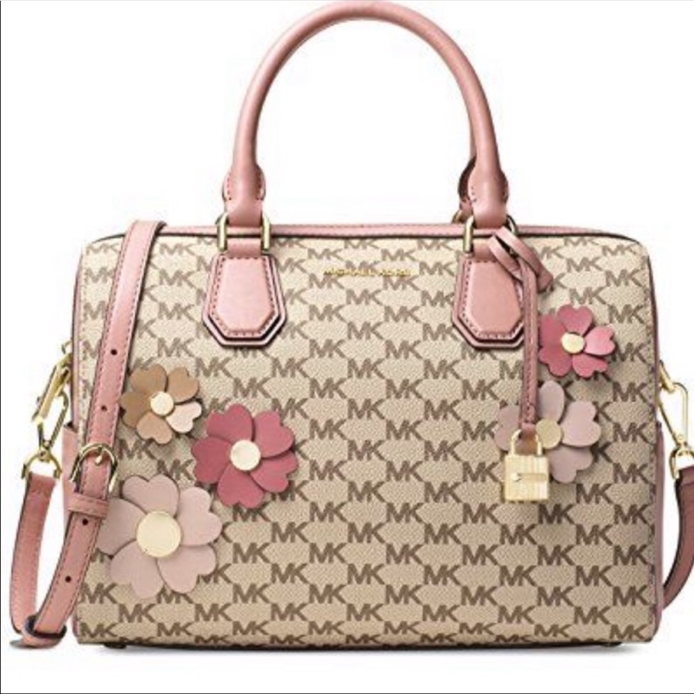 NWT Michaels Kors Flora Applique Duffle Bag